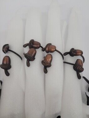 Acorn Napkin Rings Bronze And Copper Lot Of 14